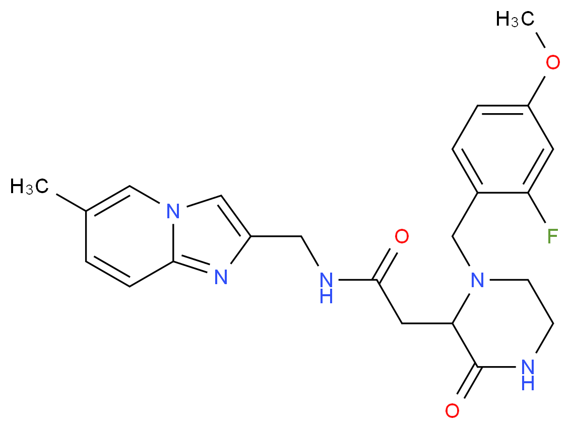 2-[1-(2-fluoro-4-methoxybenzyl)-3-oxo-2-piperazinyl]-N-[(6-methylimidazo[1,2-a]pyridin-2-yl)methyl]acetamide_Molecular_structure_CAS_)