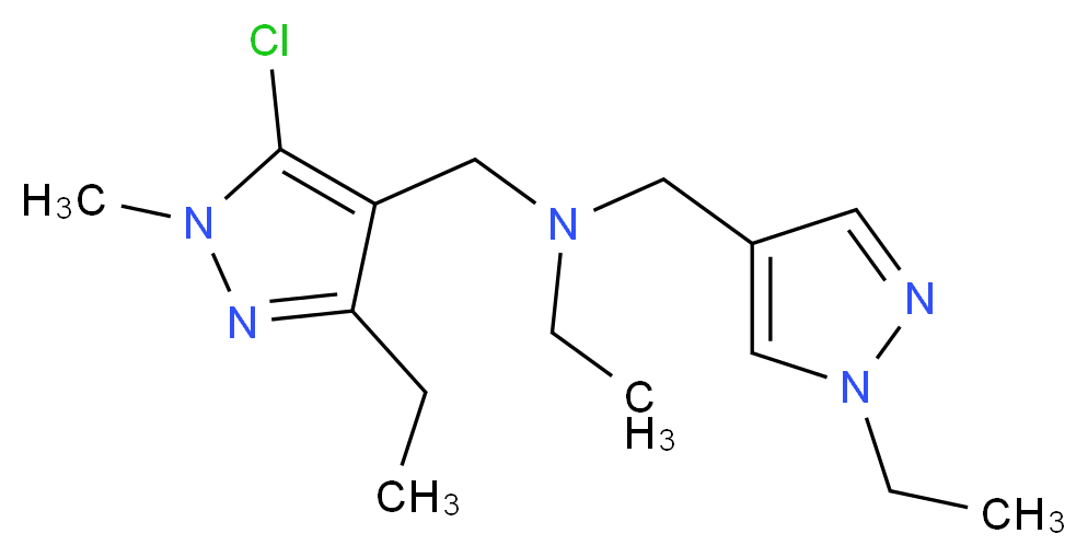 N-[(5-chloro-3-ethyl-1-methyl-1H-pyrazol-4-yl)methyl]-N-[(1-ethyl-1H-pyrazol-4-yl)methyl]ethanamine_Molecular_structure_CAS_)
