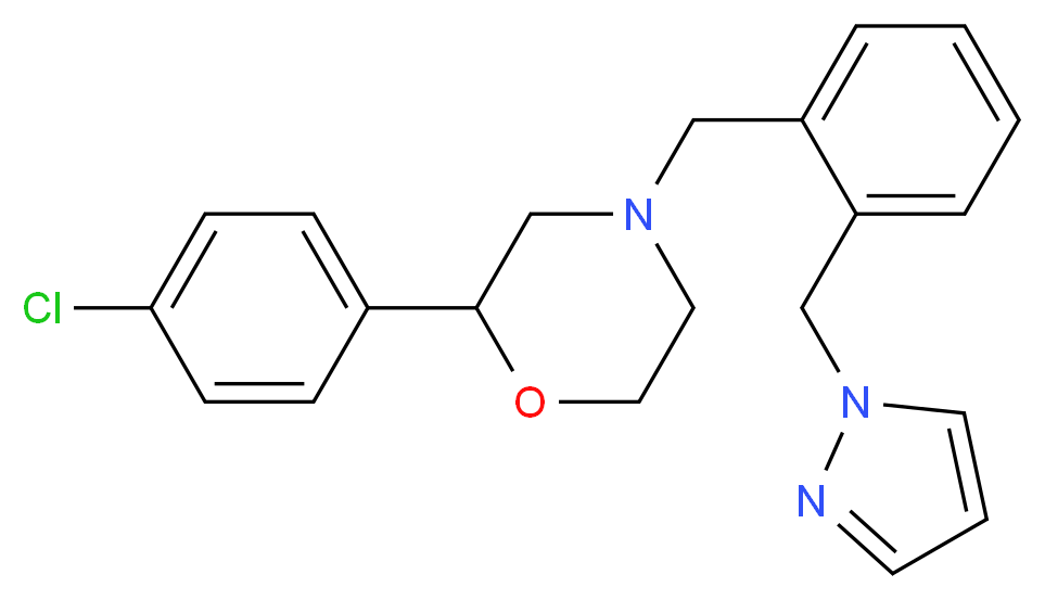 2-(4-chlorophenyl)-4-[2-(1H-pyrazol-1-ylmethyl)benzyl]morpholine_Molecular_structure_CAS_)