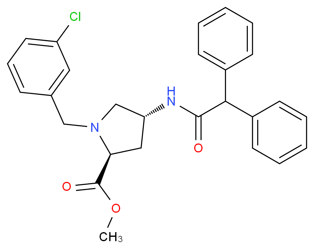 methyl (4R)-1-(3-chlorobenzyl)-4-[(diphenylacetyl)amino]-L-prolinate_Molecular_structure_CAS_)
