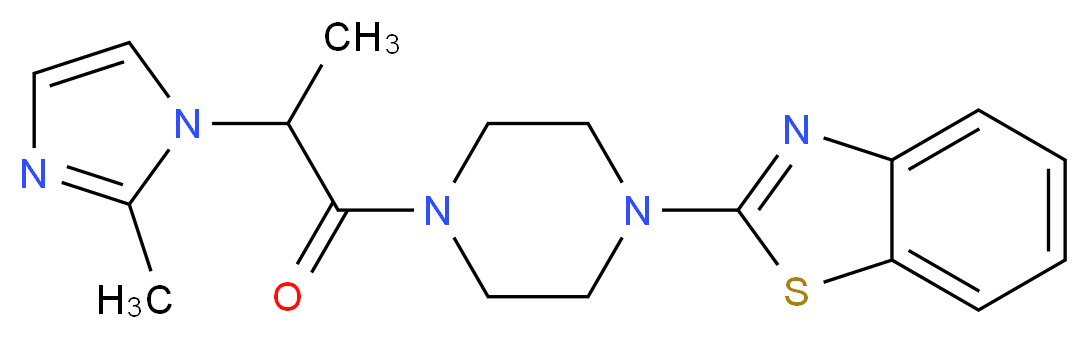 2-{4-[2-(2-methyl-1H-imidazol-1-yl)propanoyl]-1-piperazinyl}-1,3-benzothiazole_Molecular_structure_CAS_)