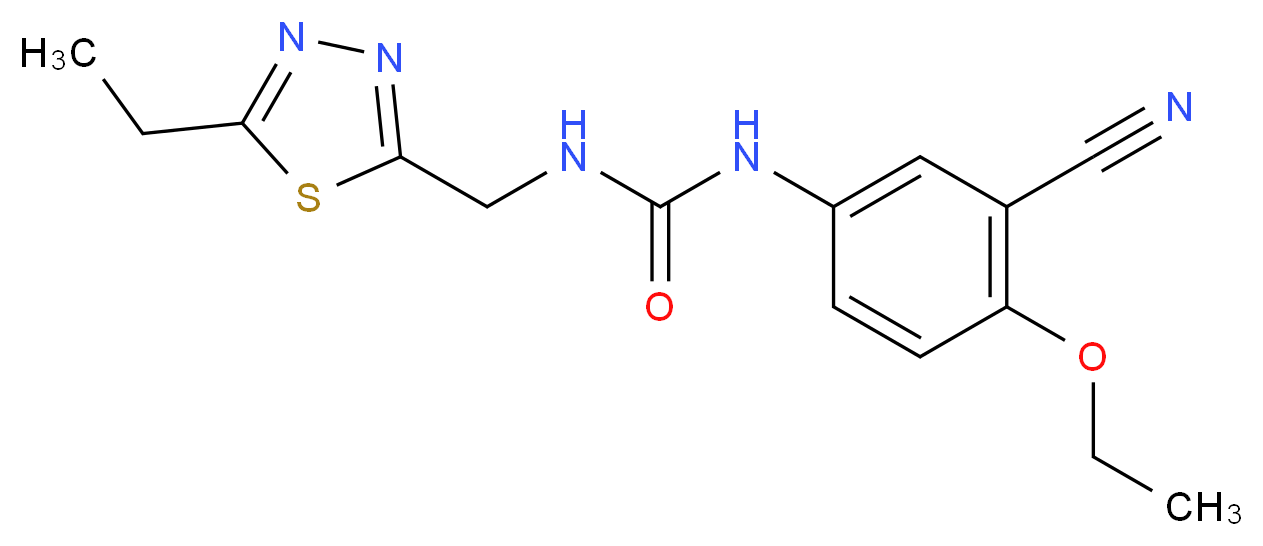 N-(3-cyano-4-ethoxyphenyl)-N'-[(5-ethyl-1,3,4-thiadiazol-2-yl)methyl]urea_Molecular_structure_CAS_)
