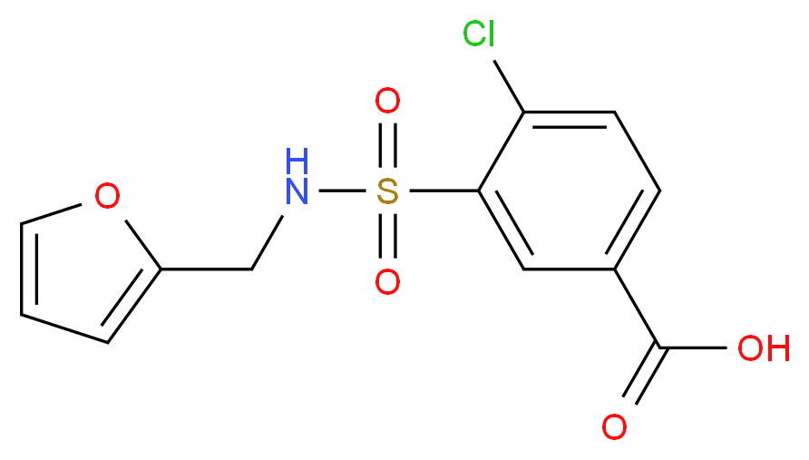 4-Chloro-3-[(furan-2-ylmethyl)-sulfamoyl]-benzoic acid_Molecular_structure_CAS_)