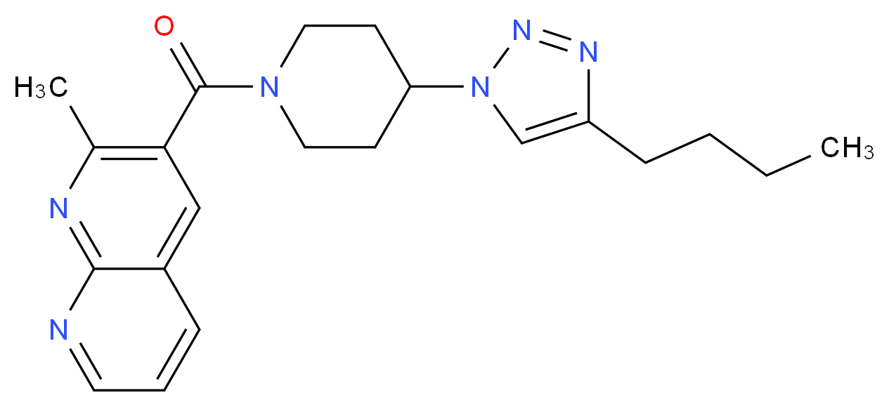 3-{[4-(4-butyl-1H-1,2,3-triazol-1-yl)piperidin-1-yl]carbonyl}-2-methyl-1,8-naphthyridine_Molecular_structure_CAS_)