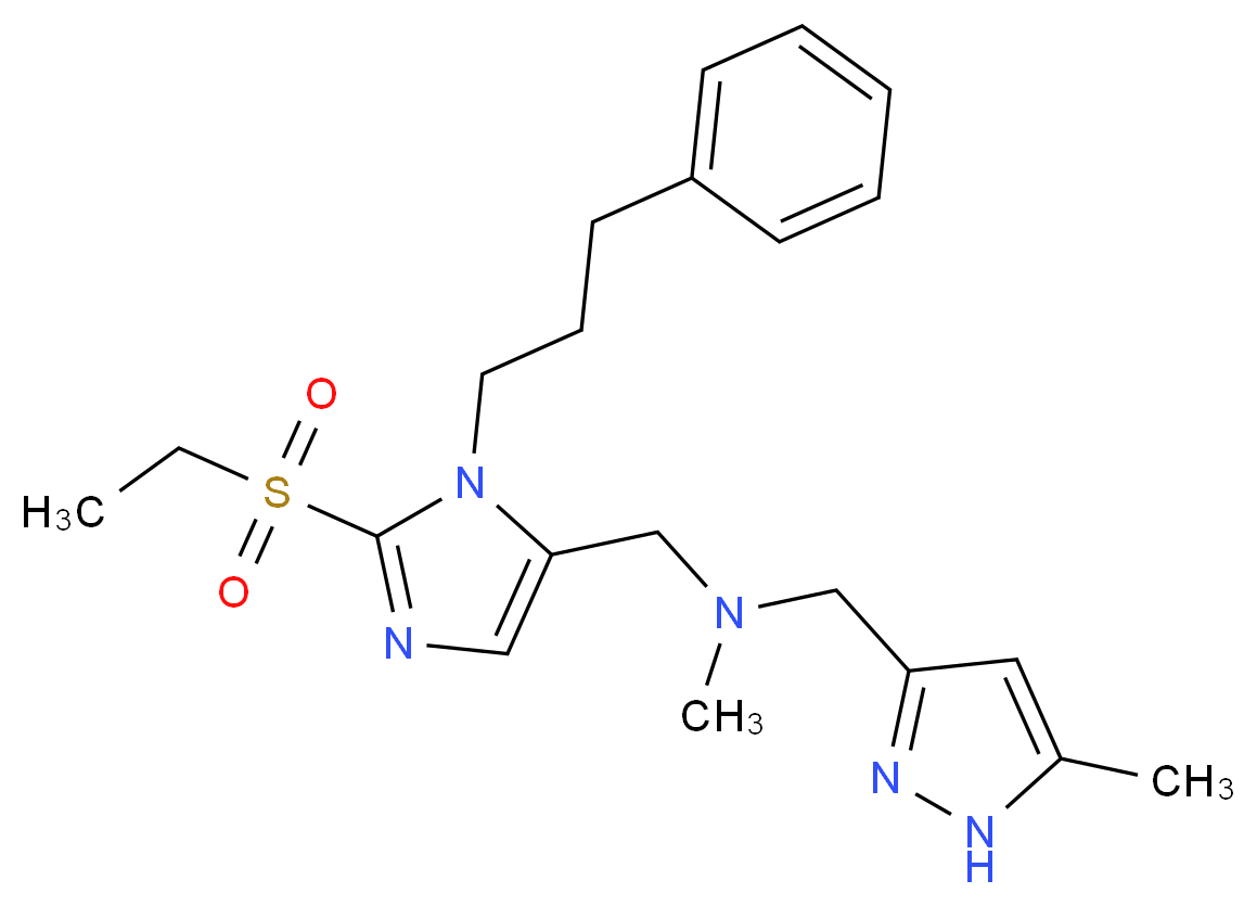 1-[2-(ethylsulfonyl)-1-(3-phenylpropyl)-1H-imidazol-5-yl]-N-methyl-N-[(5-methyl-1H-pyrazol-3-yl)methyl]methanamine_Molecular_structure_CAS_)