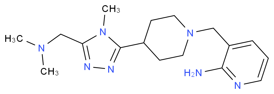 3-[(4-{5-[(dimethylamino)methyl]-4-methyl-4H-1,2,4-triazol-3-yl}piperidin-1-yl)methyl]pyridin-2-amine_Molecular_structure_CAS_)