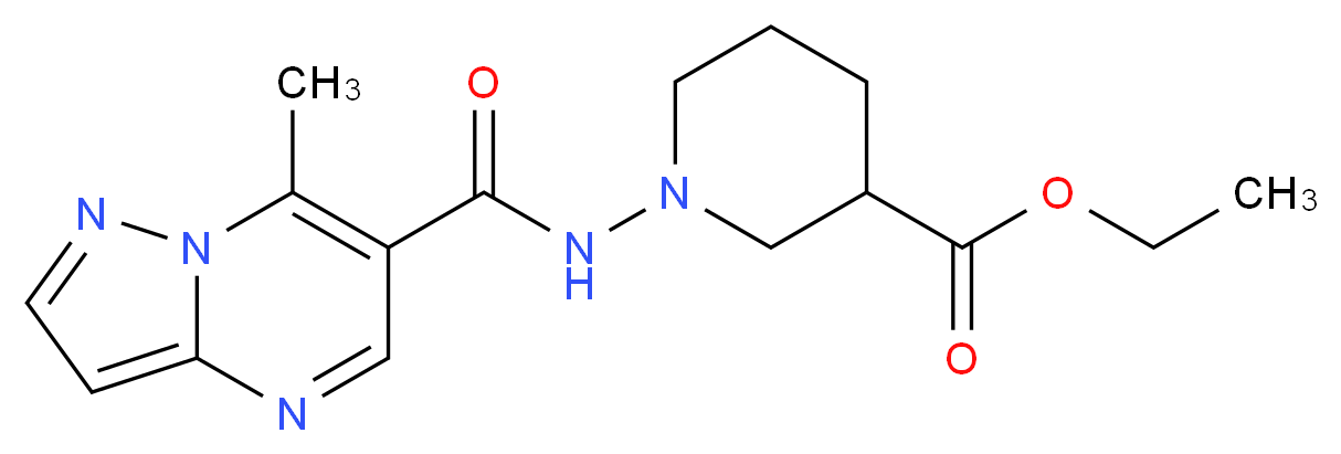 ethyl 1-{[(7-methylpyrazolo[1,5-a]pyrimidin-6-yl)carbonyl]amino}piperidine-3-carboxylate_Molecular_structure_CAS_)