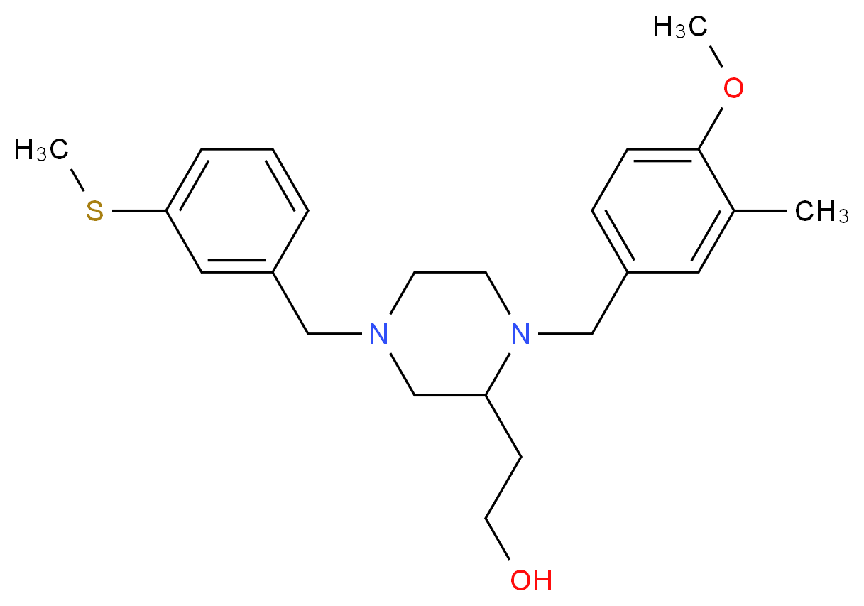 2-{1-(4-methoxy-3-methylbenzyl)-4-[3-(methylthio)benzyl]-2-piperazinyl}ethanol_Molecular_structure_CAS_)