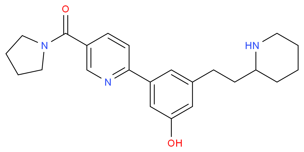 3-(2-piperidin-2-ylethyl)-5-[5-(pyrrolidin-1-ylcarbonyl)pyridin-2-yl]phenol_Molecular_structure_CAS_)