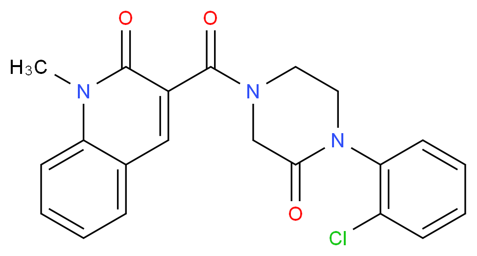 3-{[4-(2-chlorophenyl)-3-oxo-1-piperazinyl]carbonyl}-1-methyl-2(1H)-quinolinone_Molecular_structure_CAS_)