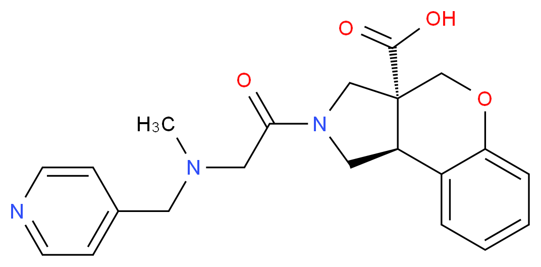 (3aR*,9bR*)-2-[N-methyl-N-(pyridin-4-ylmethyl)glycyl]-1,2,3,9b-tetrahydrochromeno[3,4-c]pyrrole-3a(4H)-carboxylic acid_Molecular_structure_CAS_)