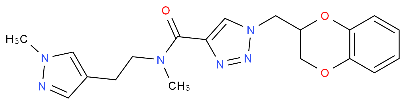 1-(2,3-dihydro-1,4-benzodioxin-2-ylmethyl)-N-methyl-N-[2-(1-methyl-1H-pyrazol-4-yl)ethyl]-1H-1,2,3-triazole-4-carboxamide_Molecular_structure_CAS_)