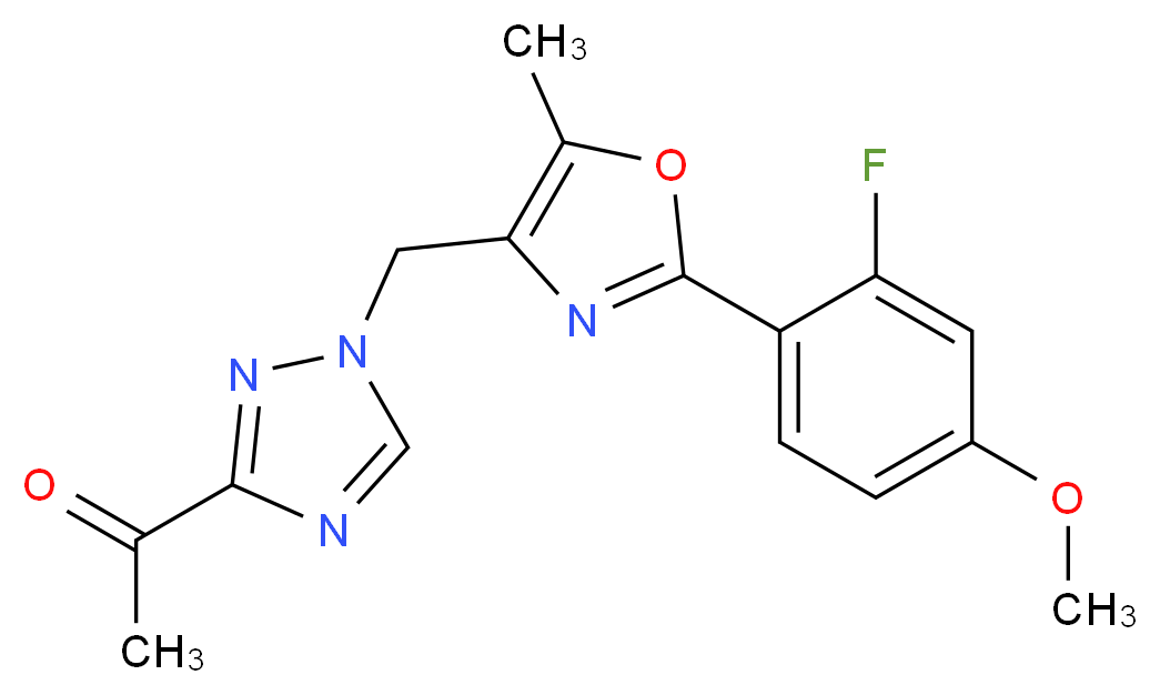 1-(1-{[2-(2-fluoro-4-methoxyphenyl)-5-methyl-1,3-oxazol-4-yl]methyl}-1H-1,2,4-triazol-3-yl)ethanone_Molecular_structure_CAS_)