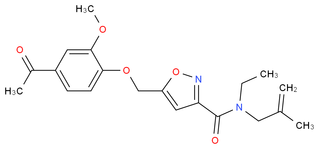 5-[(4-acetyl-2-methoxyphenoxy)methyl]-N-ethyl-N-(2-methyl-2-propen-1-yl)-3-isoxazolecarboxamide_Molecular_structure_CAS_)