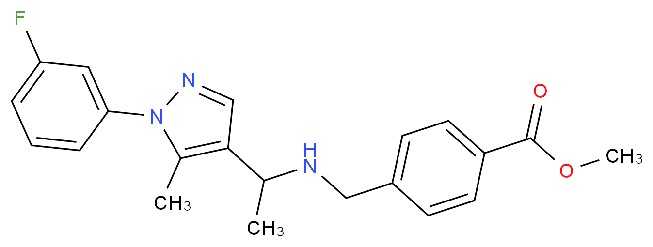 methyl 4-[({1-[1-(3-fluorophenyl)-5-methyl-1H-pyrazol-4-yl]ethyl}amino)methyl]benzoate_Molecular_structure_CAS_)