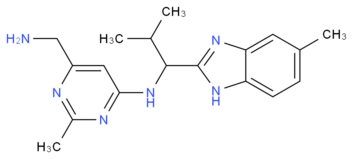 6-(aminomethyl)-2-methyl-N-[2-methyl-1-(5-methyl-1H-benzimidazol-2-yl)propyl]pyrimidin-4-amine_Molecular_structure_CAS_)