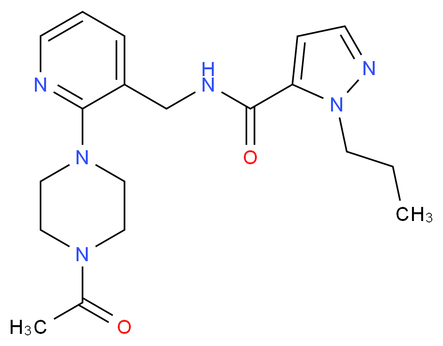 N-{[2-(4-acetylpiperazin-1-yl)pyridin-3-yl]methyl}-1-propyl-1H-pyrazole-5-carboxamide_Molecular_structure_CAS_)