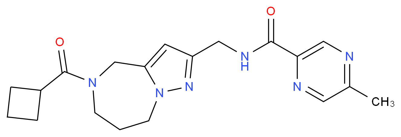 N-{[5-(cyclobutylcarbonyl)-5,6,7,8-tetrahydro-4H-pyrazolo[1,5-a][1,4]diazepin-2-yl]methyl}-5-methylpyrazine-2-carboxamide_Molecular_structure_CAS_)