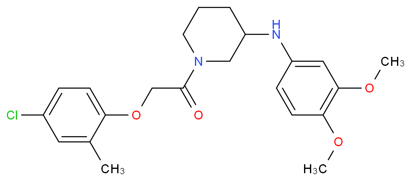 1-[(4-chloro-2-methylphenoxy)acetyl]-N-(3,4-dimethoxyphenyl)-3-piperidinamine_Molecular_structure_CAS_)