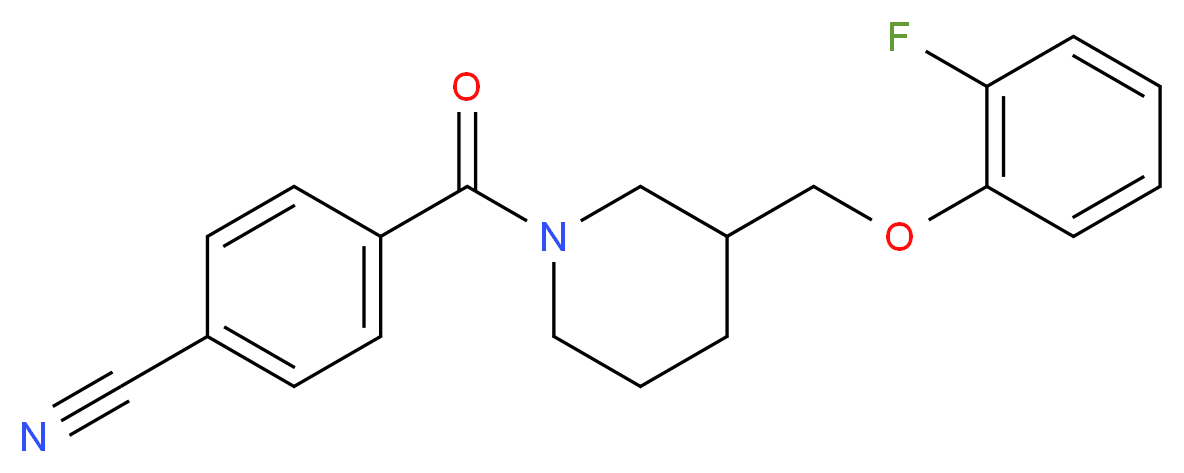 4-({3-[(2-fluorophenoxy)methyl]-1-piperidinyl}carbonyl)benzonitrile_Molecular_structure_CAS_)