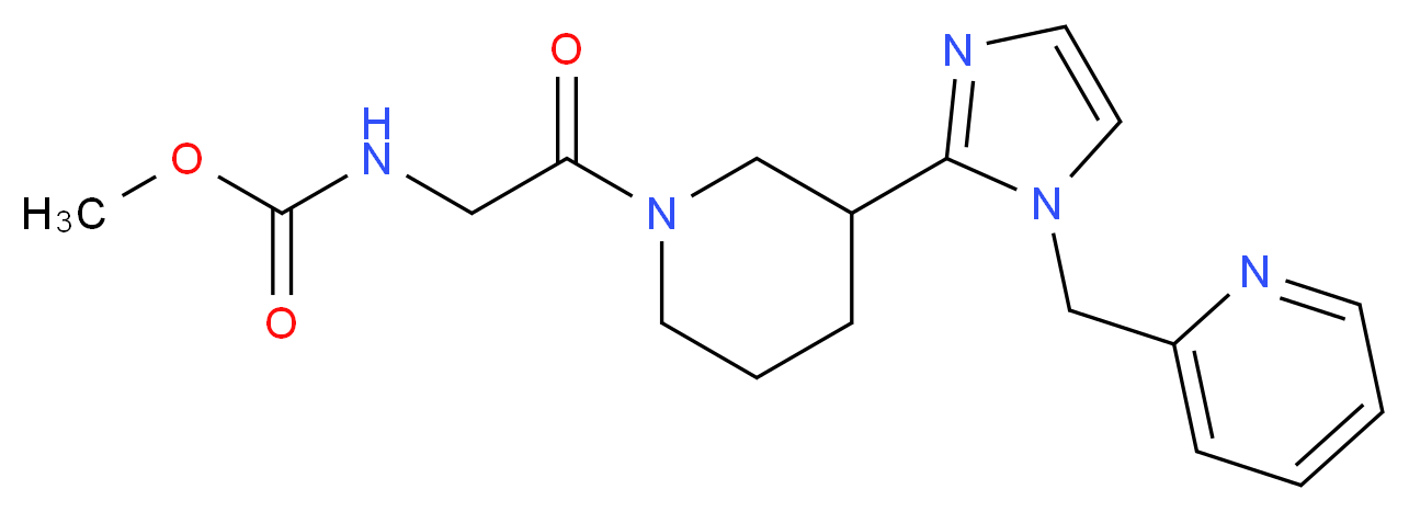 methyl (2-oxo-2-{3-[1-(2-pyridinylmethyl)-1H-imidazol-2-yl]-1-piperidinyl}ethyl)carbamate (non-preferred name)_Molecular_structure_CAS_)