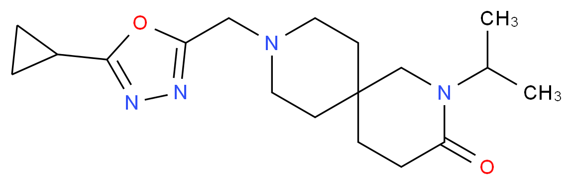 9-[(5-cyclopropyl-1,3,4-oxadiazol-2-yl)methyl]-2-isopropyl-2,9-diazaspiro[5.5]undecan-3-one_Molecular_structure_CAS_)