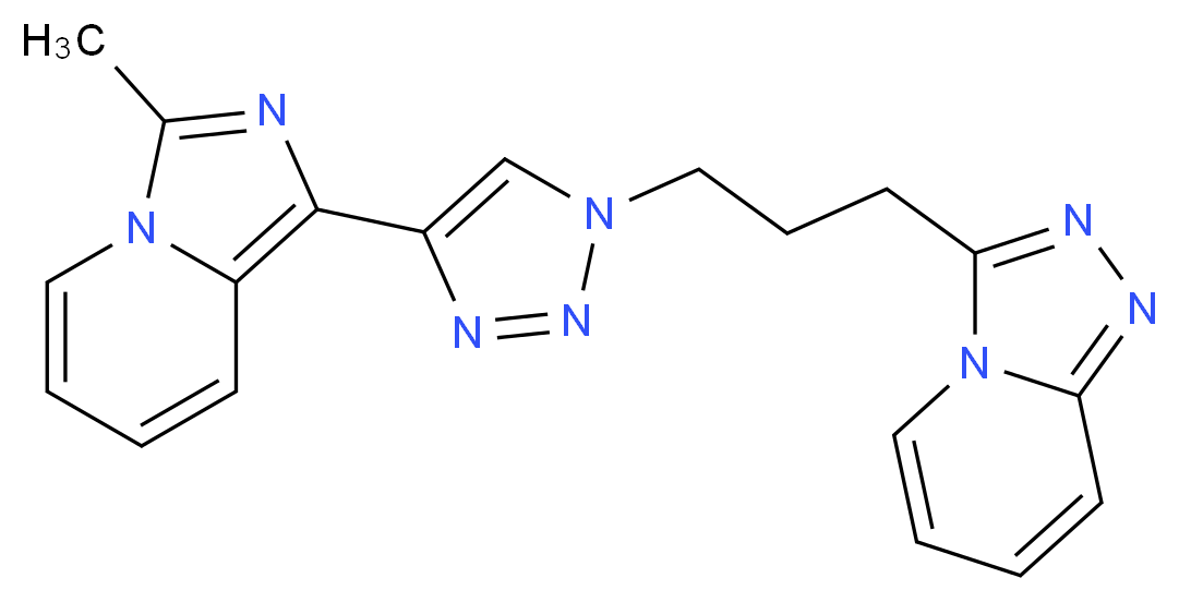 3-{3-[4-(3-methylimidazo[1,5-a]pyridin-1-yl)-1H-1,2,3-triazol-1-yl]propyl}[1,2,4]triazolo[4,3-a]pyridine_Molecular_structure_CAS_)