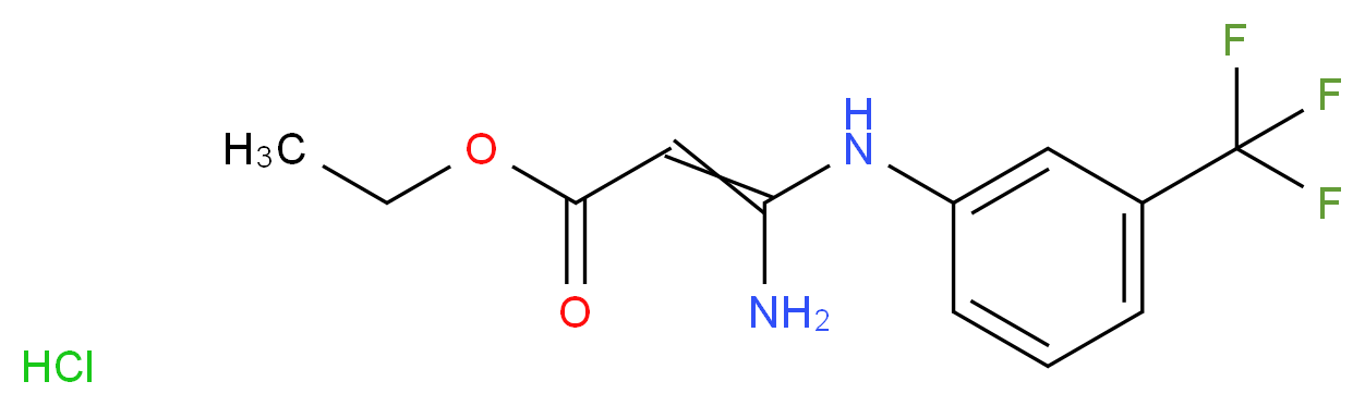 Ethyl 3-amino-3-[3-(trifluoromethyl)anilino]prop-2-en-1-oate hydrochloride_Molecular_structure_CAS_)
