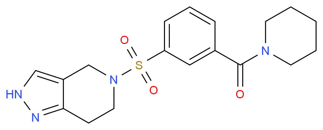 5-{[3-(piperidin-1-ylcarbonyl)phenyl]sulfonyl}-4,5,6,7-tetrahydro-2H-pyrazolo[4,3-c]pyridine_Molecular_structure_CAS_)