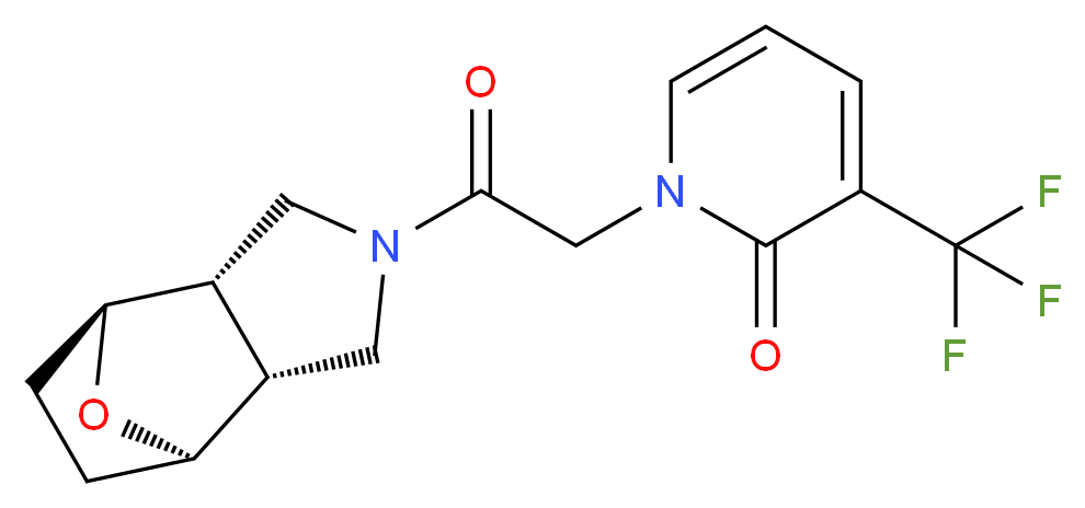 1-{2-[(1R*,2R*,6S*,7S*)-10-oxa-4-azatricyclo[5.2.1.0~2,6~]dec-4-yl]-2-oxoethyl}-3-(trifluoromethyl)pyridin-2(1H)-one_Molecular_structure_CAS_)