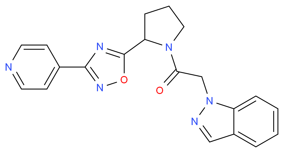 1-(2-oxo-2-{2-[3-(4-pyridinyl)-1,2,4-oxadiazol-5-yl]-1-pyrrolidinyl}ethyl)-1H-indazole_Molecular_structure_CAS_)