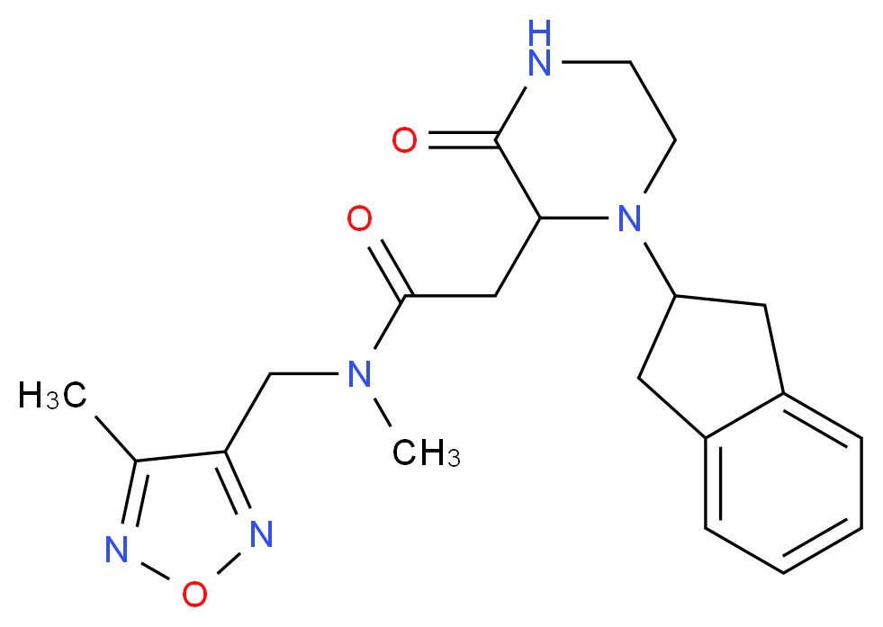 2-[1-(2,3-dihydro-1H-inden-2-yl)-3-oxo-2-piperazinyl]-N-methyl-N-[(4-methyl-1,2,5-oxadiazol-3-yl)methyl]acetamide_Molecular_structure_CAS_)