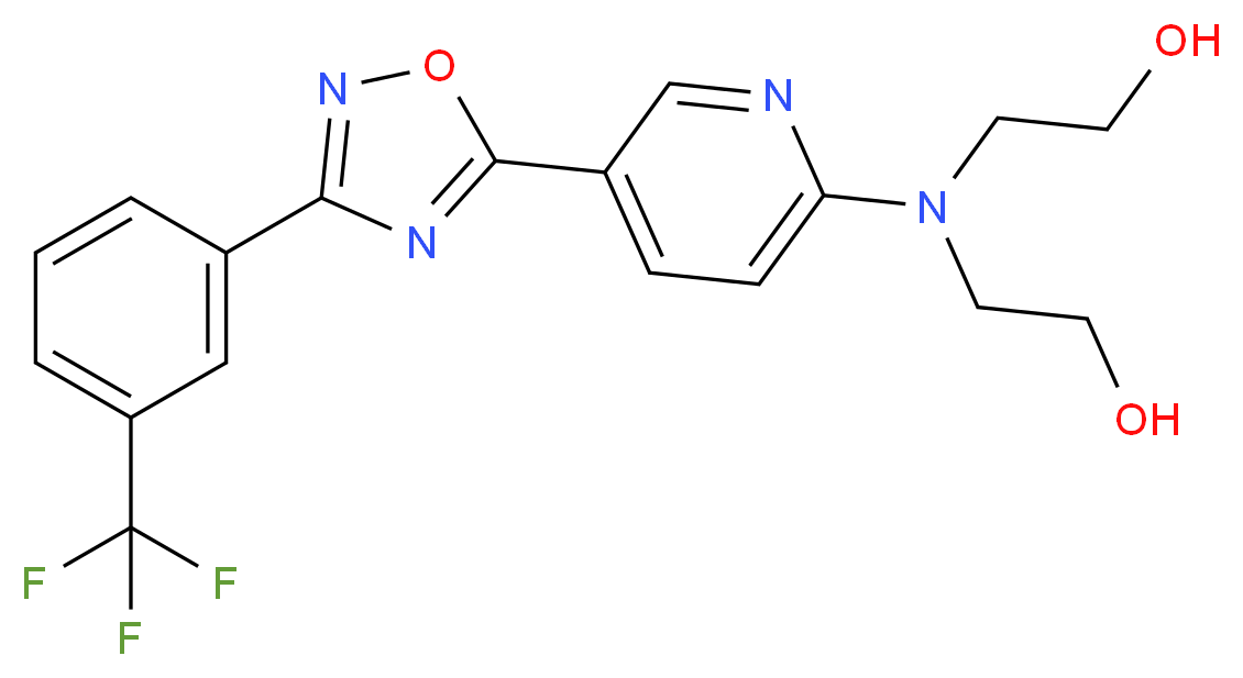2,2'-[(5-{3-[3-(trifluoromethyl)phenyl]-1,2,4-oxadiazol-5-yl}-2-pyridinyl)imino]diethanol_Molecular_structure_CAS_)