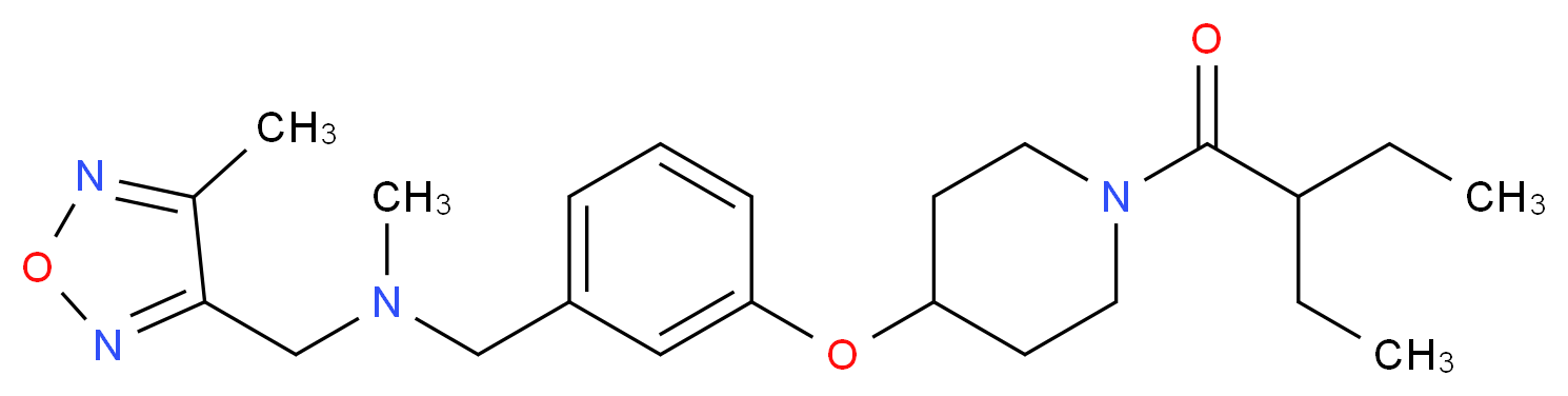 (3-{[1-(2-ethylbutanoyl)-4-piperidinyl]oxy}benzyl)methyl[(4-methyl-1,2,5-oxadiazol-3-yl)methyl]amine_Molecular_structure_CAS_)