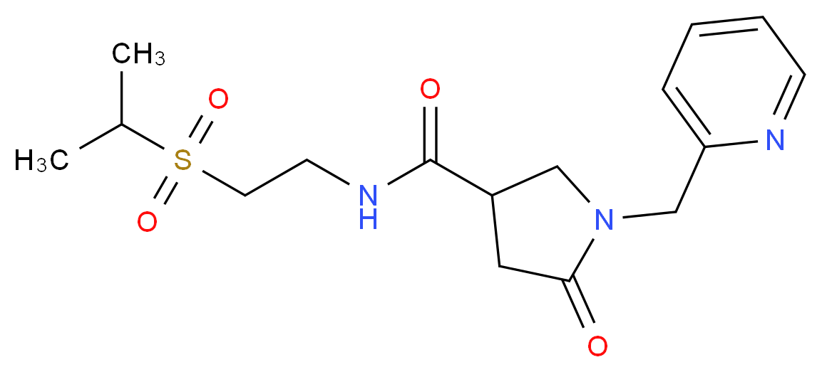 N-[2-(isopropylsulfonyl)ethyl]-5-oxo-1-(2-pyridinylmethyl)-3-pyrrolidinecarboxamide_Molecular_structure_CAS_)