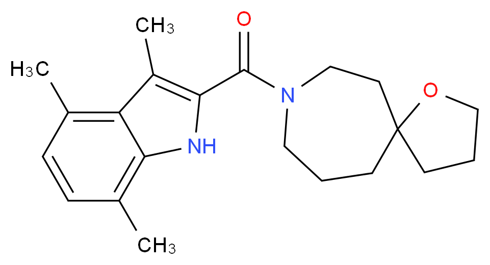8-[(3,4,7-trimethyl-1H-indol-2-yl)carbonyl]-1-oxa-8-azaspiro[4.6]undecane_Molecular_structure_CAS_)