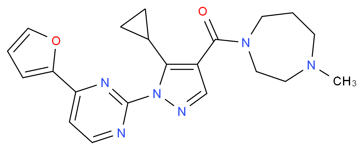 1-({5-cyclopropyl-1-[4-(2-furyl)-2-pyrimidinyl]-1H-pyrazol-4-yl}carbonyl)-4-methyl-1,4-diazepane_Molecular_structure_CAS_)