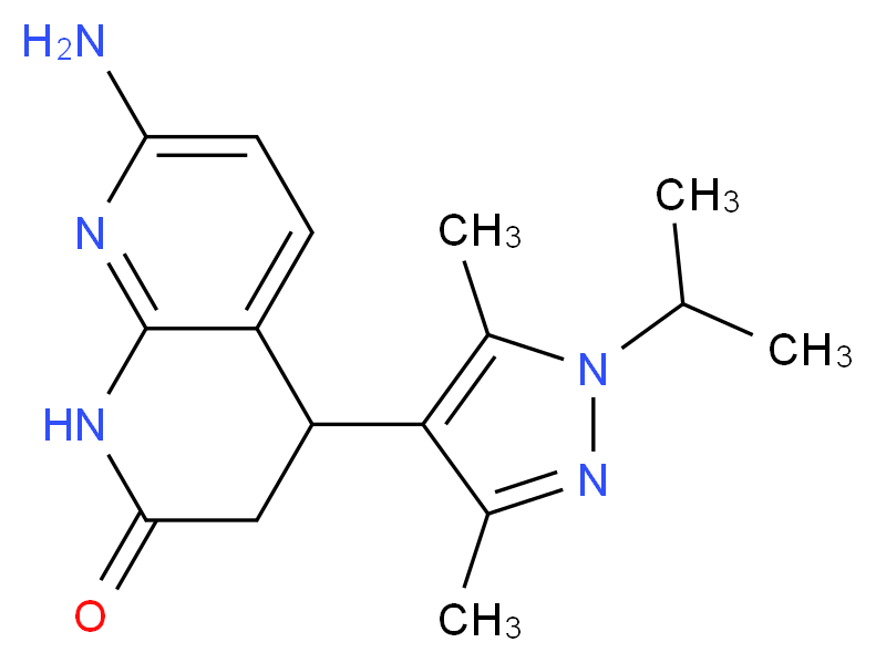 7-amino-4-(1-isopropyl-3,5-dimethyl-1H-pyrazol-4-yl)-3,4-dihydro-1,8-naphthyridin-2(1H)-one_Molecular_structure_CAS_)
