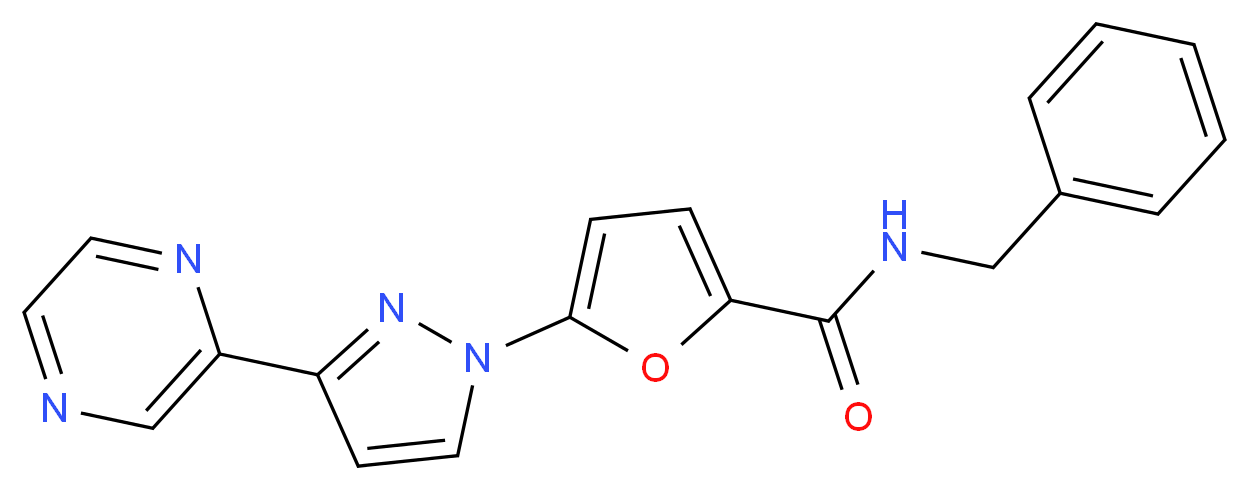 N-benzyl-5-(3-pyrazin-2-yl-1H-pyrazol-1-yl)-2-furamide_Molecular_structure_CAS_)
