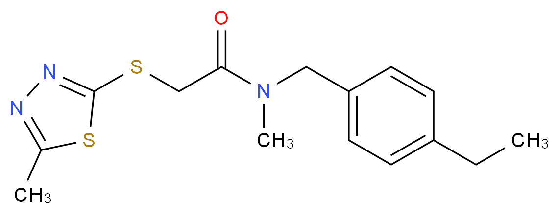N-(4-ethylbenzyl)-N-methyl-2-[(5-methyl-1,3,4-thiadiazol-2-yl)thio]acetamide_Molecular_structure_CAS_)