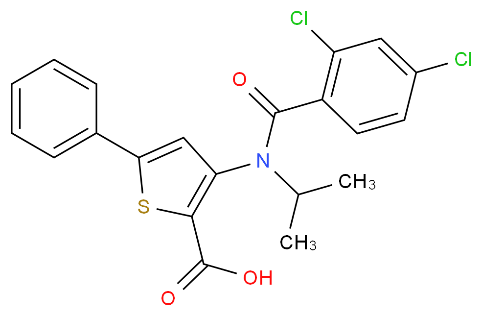 3-[(2,4-Dichlorobenzoyl)(Isopropyl)Amino]-5-Phenylthiophene-2-Carboxylic Acid_Molecular_structure_CAS_)