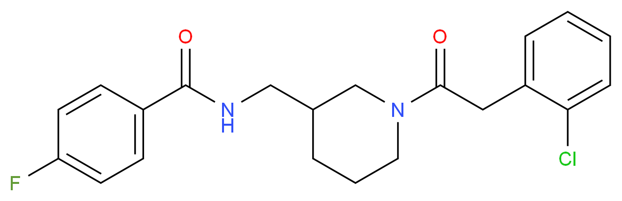 N-({1-[(2-chlorophenyl)acetyl]-3-piperidinyl}methyl)-4-fluorobenzamide_Molecular_structure_CAS_)