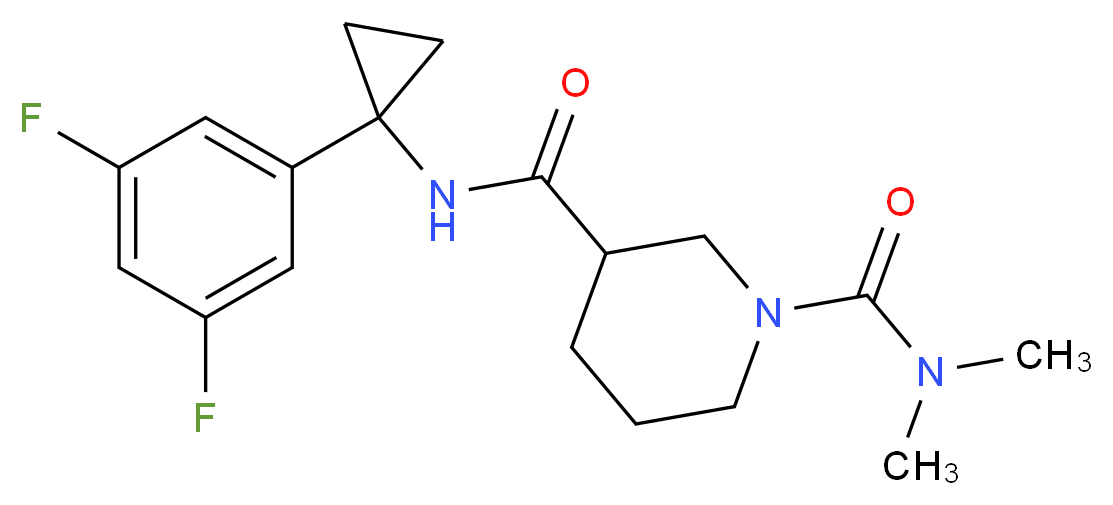N~3~-[1-(3,5-difluorophenyl)cyclopropyl]-N~1~,N~1~-dimethyl-1,3-piperidinedicarboxamide_Molecular_structure_CAS_)