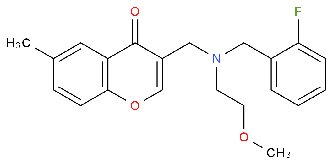 3-{[(2-fluorobenzyl)(2-methoxyethyl)amino]methyl}-6-methyl-4H-chromen-4-one_Molecular_structure_CAS_)