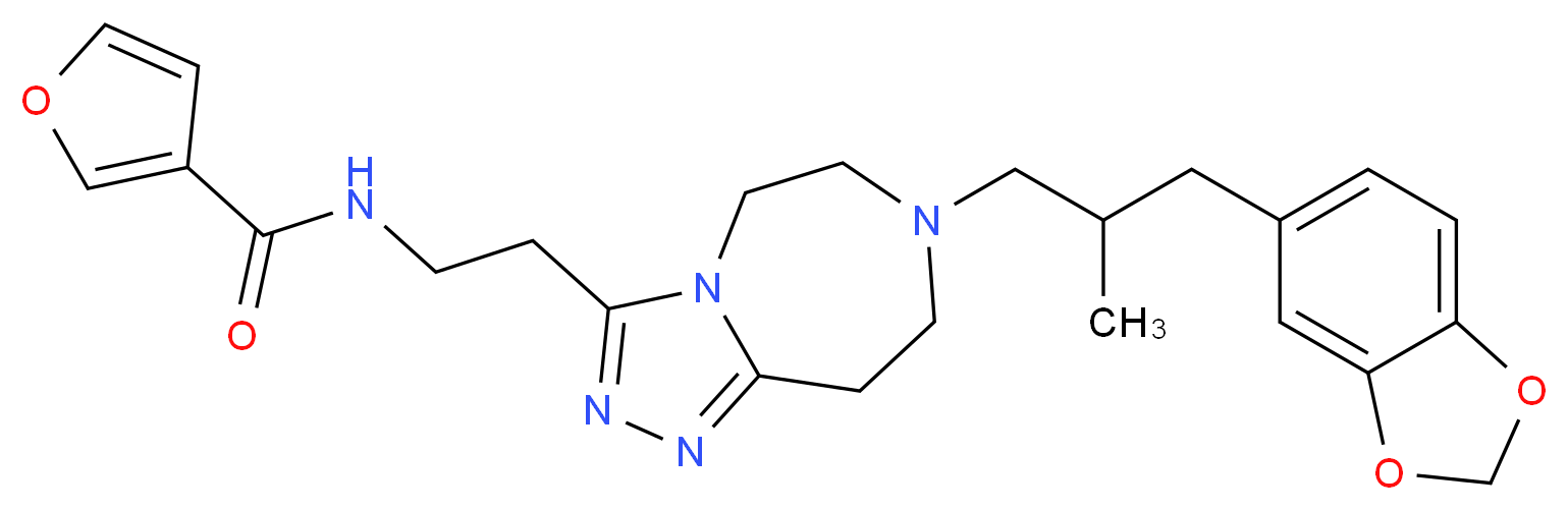 N-(2-{7-[3-(1,3-benzodioxol-5-yl)-2-methylpropyl]-6,7,8,9-tetrahydro-5H-[1,2,4]triazolo[4,3-d][1,4]diazepin-3-yl}ethyl)-3-furamide_Molecular_structure_CAS_)