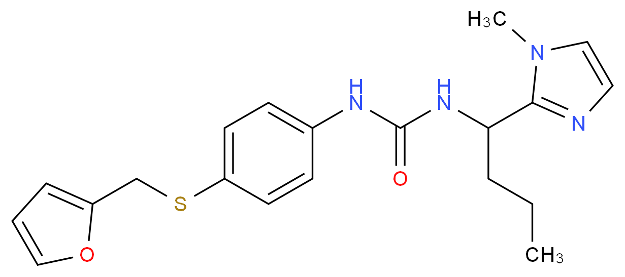 N-{4-[(2-furylmethyl)thio]phenyl}-N'-[1-(1-methyl-1H-imidazol-2-yl)butyl]urea_Molecular_structure_CAS_)