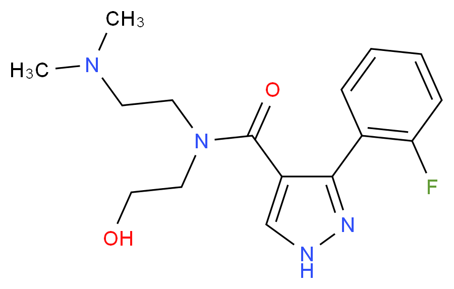 N-[2-(dimethylamino)ethyl]-3-(2-fluorophenyl)-N-(2-hydroxyethyl)-1H-pyrazole-4-carboxamide_Molecular_structure_CAS_)