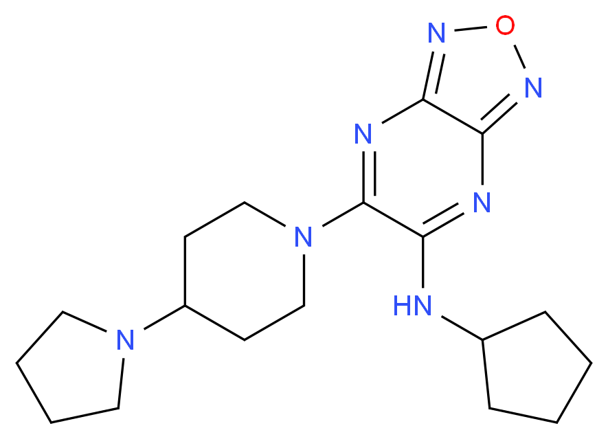 N-cyclopentyl-6-[4-(1-pyrrolidinyl)-1-piperidinyl][1,2,5]oxadiazolo[3,4-b]pyrazin-5-amine_Molecular_structure_CAS_)