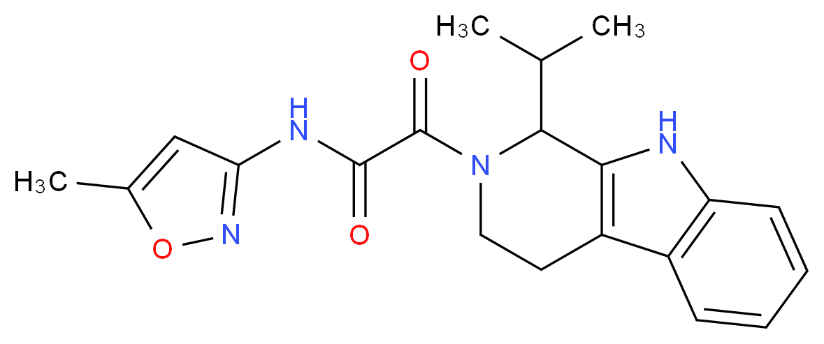 2-(1-isopropyl-1,3,4,9-tetrahydro-2H-beta-carbolin-2-yl)-N-(5-methylisoxazol-3-yl)-2-oxoacetamide_Molecular_structure_CAS_)