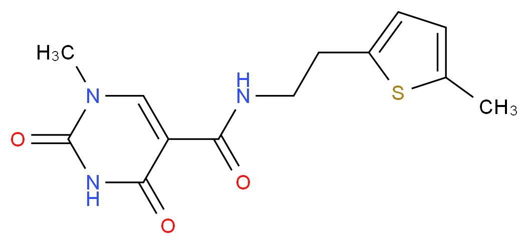 1-methyl-N-[2-(5-methyl-2-thienyl)ethyl]-2,4-dioxo-1,2,3,4-tetrahydropyrimidine-5-carboxamide_Molecular_structure_CAS_)